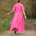 Robe Louisa - Lin fuchsia