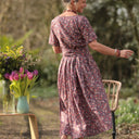 Robe Louisa - Coton fleurs d'aubergine