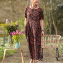 Robe Louisa - Viscose fleurie camel