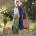 Calixte Double gaze de coton aubergine | Quintessence