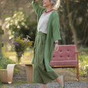 Calixte Double gaze de coton vert menthe | Quintessence