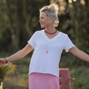 Blouse Nila Double gaze de coton blanche | Quintessence