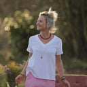 Blouse Nila Double gaze de coton blanche | Quintessence