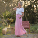 Jupe longue Maya Lin chiné rose pep's | Quintessence