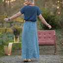 Jupe longue Maya lin chiné denim | Quintessence