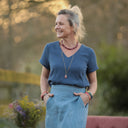 Blouse Nila - Double gaze de coton indigo