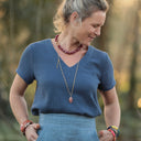 Blouse Nila - Double gaze de coton indigo