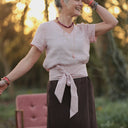 Blouse Nila Lin chiné rose doux | Quintessence