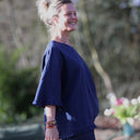 Blouse Annette – Lin bleu indigo