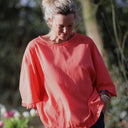 Blouse Annette – Coton tressé Corail Solaire