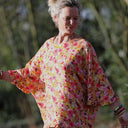 Blouse Annette – Double gaze de coton “Fleurs en Feu”