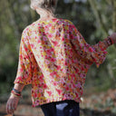 Blouse Annette – Double gaze de coton “Fleurs en Feu”