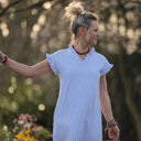 Robe Acacia - coton rayé océan