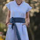 Ceinture Anita jean lyocell bleu plumetis | Quintessence
