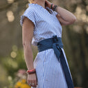 Ceinture Anita jean lyocell bleu plumetis | Quintessence