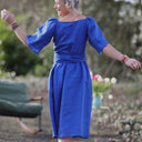 Robe Iloé – Lin bleu majorelle