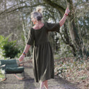 Robe Iloé – Double gaze de coton kaki