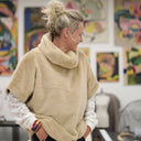 Le Poncho Douillet Pétronille - fourrure miel