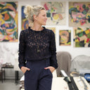 Blouse  Fantine - Dentelle bleu marine