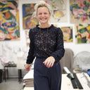 Blouse  Fantine - Dentelle bleu marine