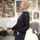 Blouse  Fantine - Dentelle bleu marine