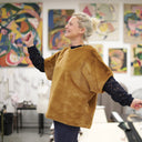 Le Poncho Douillet Pétronille - fourrure camel