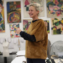 Le Poncho Douillet Pétronille - fourrure camel