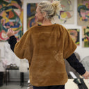 Le Poncho Douillet Pétronille - fourrure camel