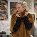 Le Poncho Douillet Pétronille - fourrure camel