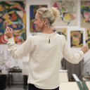 Blouse  Fantine - Double gaze de coton écru brodé