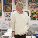 Le Poncho Douillet Pétronille - tweed bouclette blanc cassé