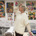 Le Poncho Douillet Pétronille - tweed bouclette blanc cassé