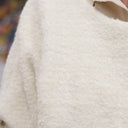 Le Poncho Douillet Pétronille - tweed bouclette blanc cassé