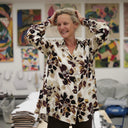 Chemise Caroline - Viscose Fleurs de Moka