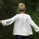 Blouse Sylvie quadruple gaze de coton Blanc Cassé