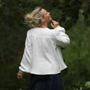 Blouse Sylvie quadruple gaze de coton Blanc Cassé