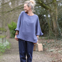 Blouse Annette – Double gaze de coton Bleu encre