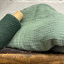 Coupon - double gaze de coton vert prairie 140x310 (A56)