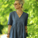 Robe Édonie — Lin bleu jean