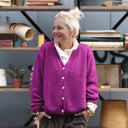Gilet col V Hermine — mohair lilas