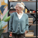 Gilet col V Hermine — mohair céladon