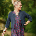 Boléro Ange - jacquard coton/lin marine