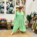 Robe Clémence -  viscose/lin vert lime