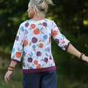 Blouse Constance — Coton fruité & bandes lin lilas