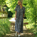 Robe Édonie — Viscose herbier bleu nuit