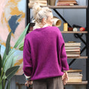 Gilet col V Hermine — mohair lilas