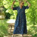 Robe Édonie — Coton bleu de serre