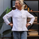Blouse Dorine manches longues — Double gaze de coton blanche
