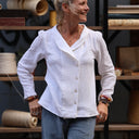 Blouse Dorine manches longues — Double gaze de coton blanche