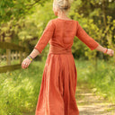 Robe Louisa manches 3/4 Lin terre cuite | Quintessence